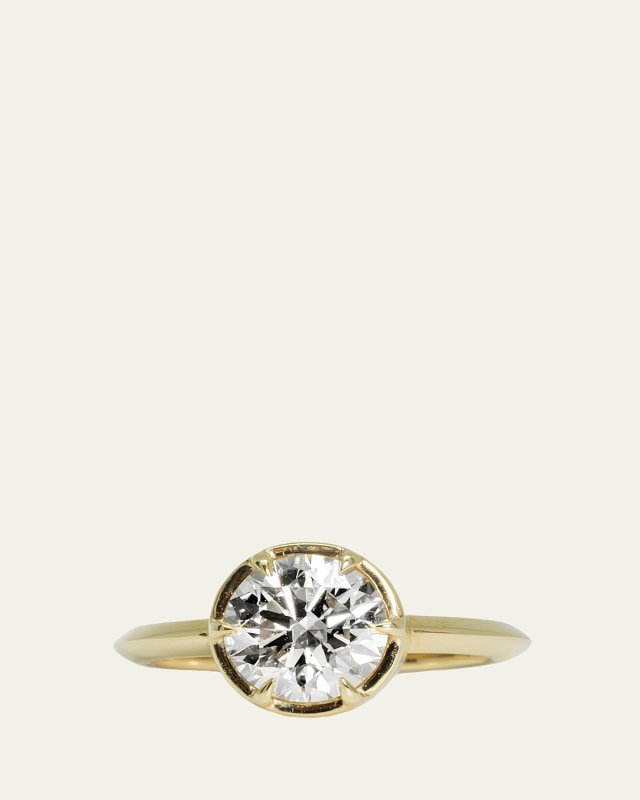 Round Knife Edge Ring with Lab-Grown Diamond